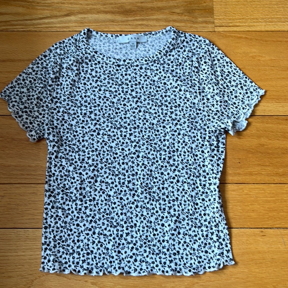 White and Black floral top